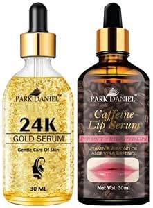 Park Daniel 24k Gold Face Serum & Caffeine Lip Serum (for Soft ...