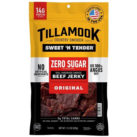 Tillamook Country Smoker Zero Sugar Sweet 'N Tender Beef Jerky, 11.3 ...