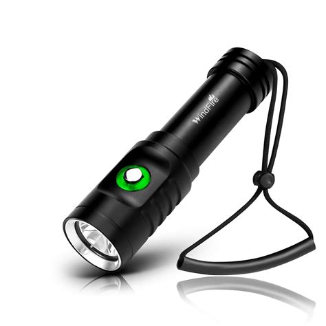 WINDFIRE Scuba Diving Flashlight Dive Torch Light Rechargeable-3 Modes ...