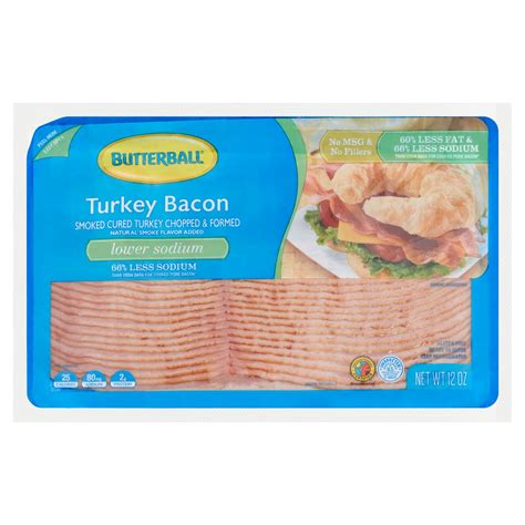 Butterball Lower Sodium Turkey Bacon, 12 oz - Fairway