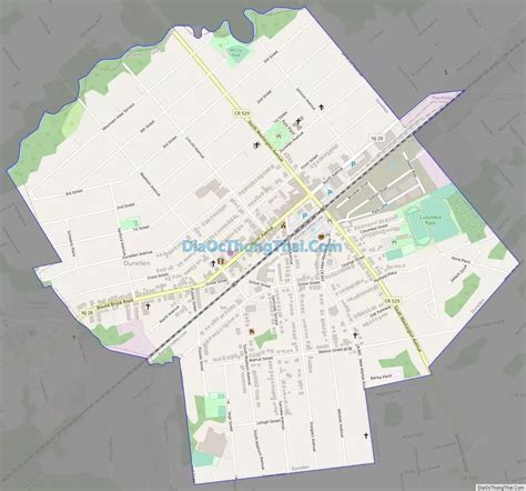 Road map of Dunellen | Jersey county, Somerset county, Map