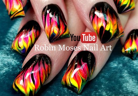 Nail Art by Robin Moses: Neon Water Marble Nails without the water ...