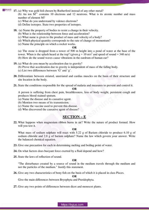 Image result for Sample Paper Class 9 Science