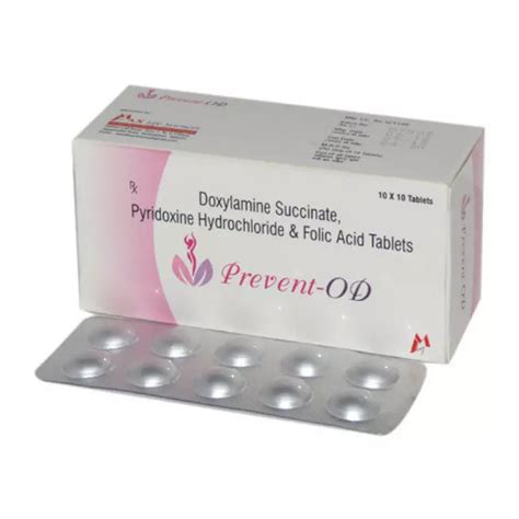 Doxylamine Succinate Pyridoxine Hydrochloride And Folic Acid Tablets ...
