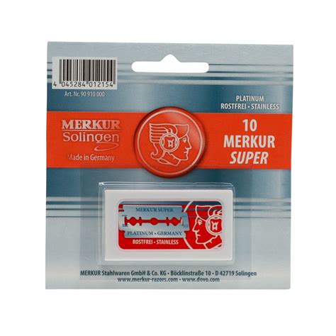 Merkur Super Platinum Double Edge Safety Blades (Single Pack, 10 Blade ...