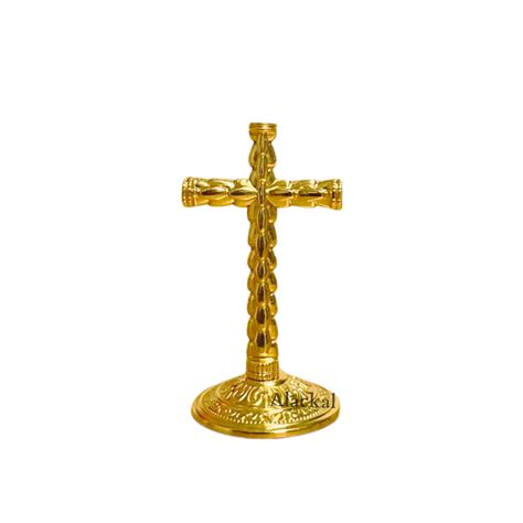 Lightweight Brass Cross for Car Dashboard | Alackal Bell Metals Mannar