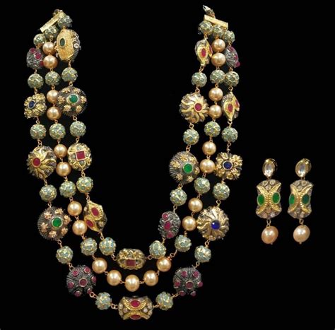 Buy 3 Layer Long Necklace Set/designer Necklace Set/multi Color Set ...
