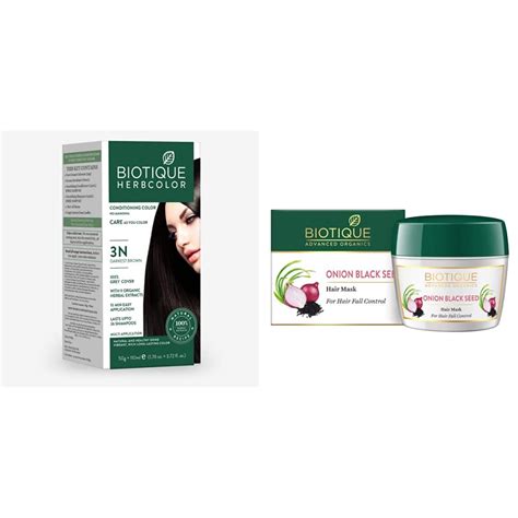 Biotique Bio Herbcolor Conditioning Hair Color, 50g + 110ml - Darkest ...