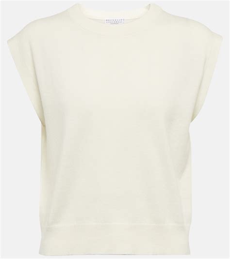 Cashmere sweater vest in white - Brunello Cucinelli | Mytheresa