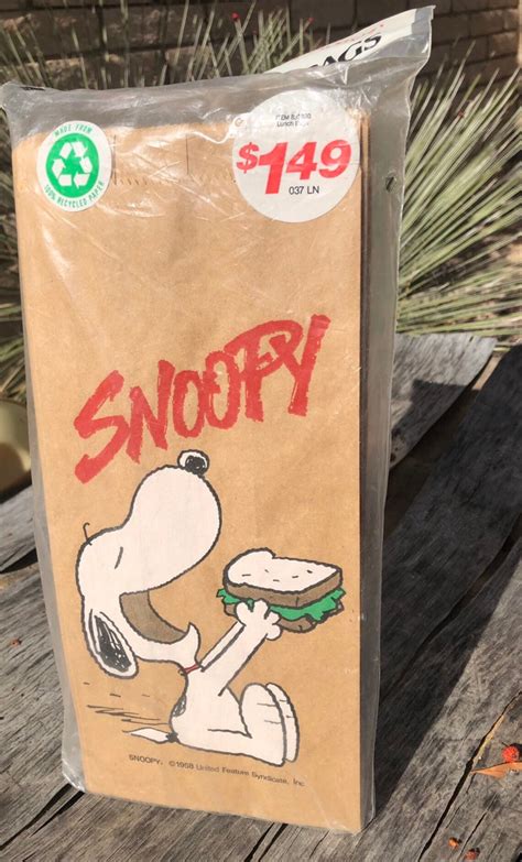 Vintage Snoopy Lunch Bags 1958 Snoopy Paper Sack Lunch Bags - Etsy
