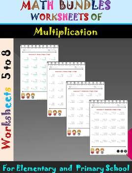 Math Multiplication Part 5 to 8 BUNDLES–Multiplication Worksheets–Math ...