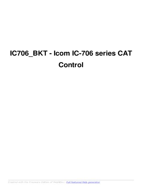 Fillable Online IC706BKT - Icom IC-706 series CAT Control - QSL.net Fax ...