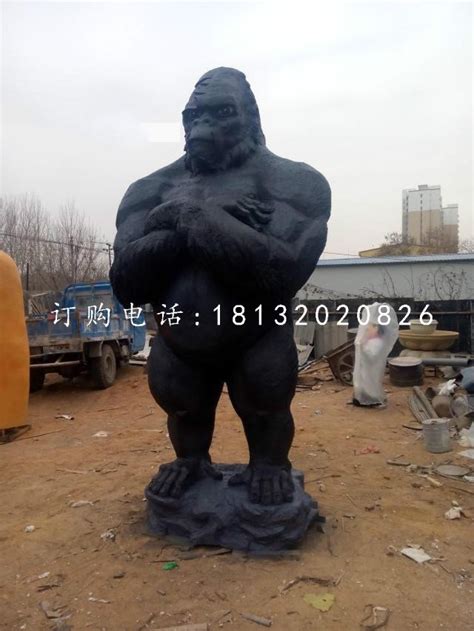站立的大猩猩雕塑，玻璃钢动物 - 卓景雕塑公司