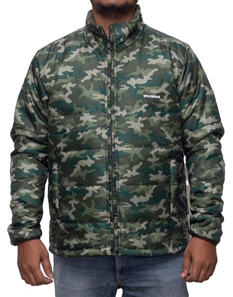 Winter Jacket- Camo & Olive Reversible-Full Sleeves-Lightweight ...