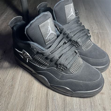 Black Cat Jordan 4s Worn a few times Very good... - Depop