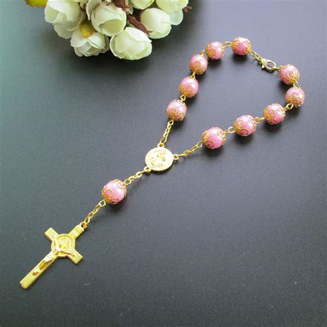 Buy 12pcs Pink Faux Pearl Decade Rosary Party Favor for Girl - Favor ...