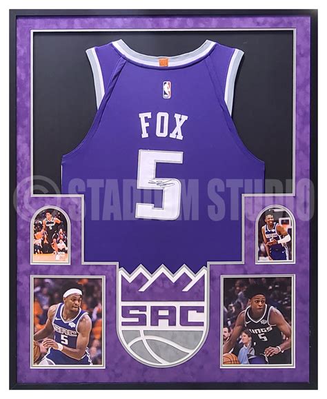 De'Aaron Fox Autographed Framed Kings Purple Jersey - The Stadium Studio