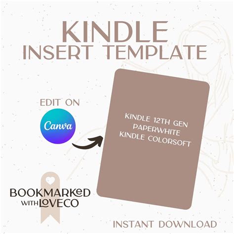 DIY Kindle Insert Template New 2024 Kindle 12th Gen Paperwhite & Colorsoft | Printable Canva ...