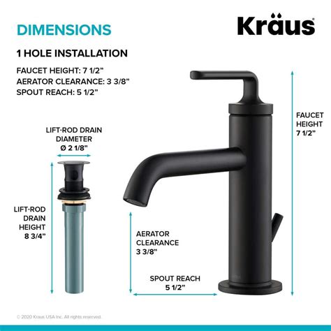 Buy Ramus Single Hole Single-Handle Bathroom Faucet with Matching Lift ...