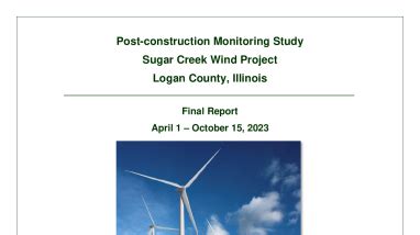 Post-construction Monitoring Study Sugar Creek Wind Project, 2022 | FWS.gov
