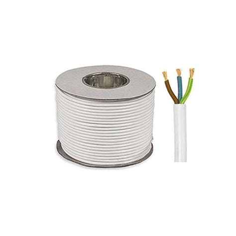 Buy 15 METRE Coil 3 CORE 13 AMP Round White PVC Mains Electrical Cable ...