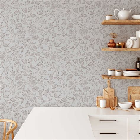 Butterfly Rose Garden Wallpaper - Gray Blue – Ayara Home