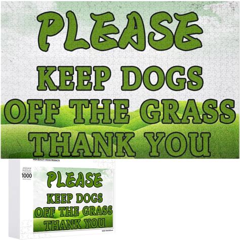 300 Piece Jigsaw Puzzles Please Keep Off Grass with Stake No Pooping ...