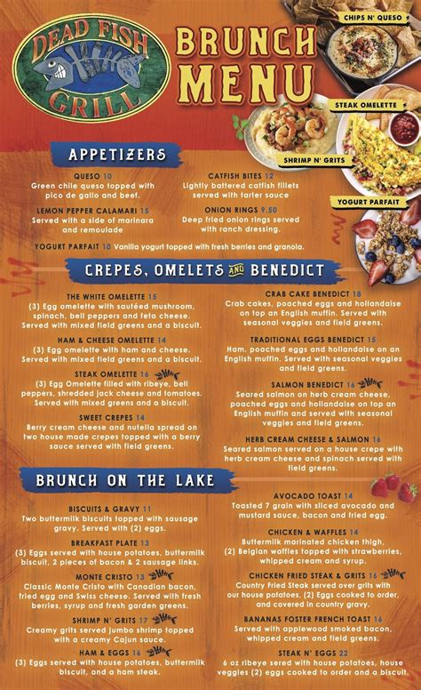 Menu at Dead Fish Grill restaurant, Belton