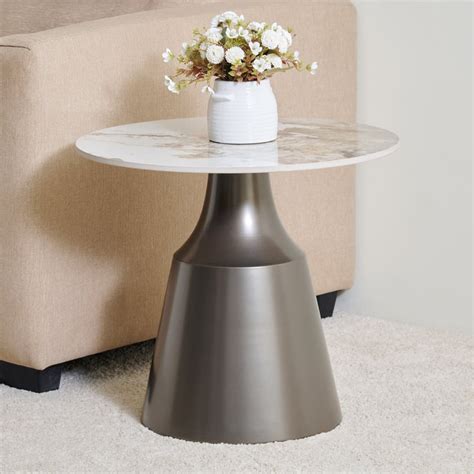 Buy Jarvis Sintered Stone Top End Table - Off White from Home Centre at ...