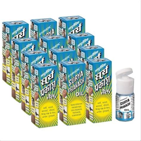 Buy Surya Prakash Oil 3ml - Pack of 12 pcs. Use for Headache | Migraine ...