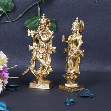 Buy FASHERATI Brass Krishna Radha Statue, Sculpture Lord Radha Krishna ...