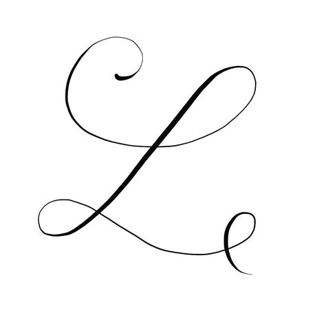 Letter L Tattoo Design in Swirly Black Ink