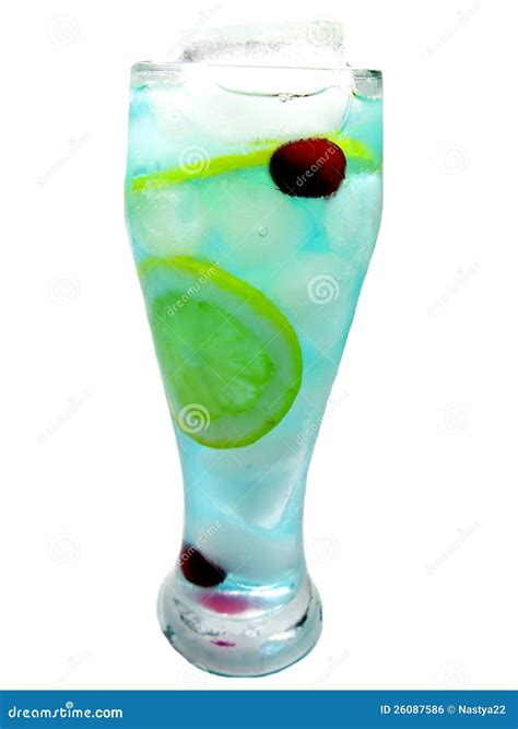 Alcohol Blue Curacao Cocktail Drink with Lemon Stock Photo - Image of ...