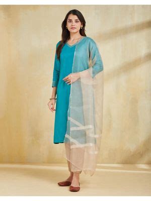 Buy Fabindia Beige Silk Blend Dupatta Online