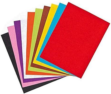 KABEER ART Acrylic Pack Of 10 Bright A4 Size Multicolored Stiff Felt ...