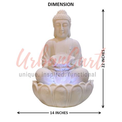 Small White Lotus Buddha Water Fountain