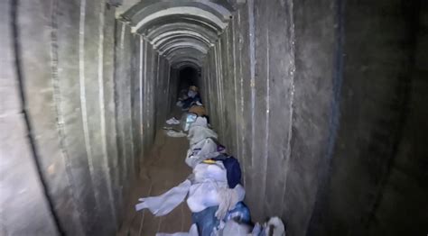 Israel shares video of cramped, bloody tunnel where hostages were held ...