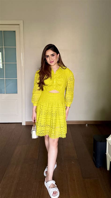 Nikita Vasdev in our Thea Lime Dress – Style Island