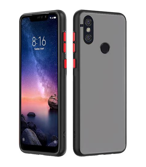 Pikkme Redmi Note 6 Pro Smoke Cover Protective Shockproof Matte Hard ...