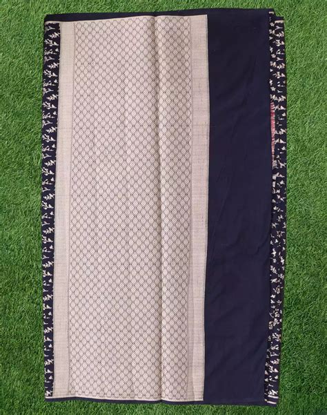 Elegant Navy Blue Weave Fancy Saree – South India Shopping Mall