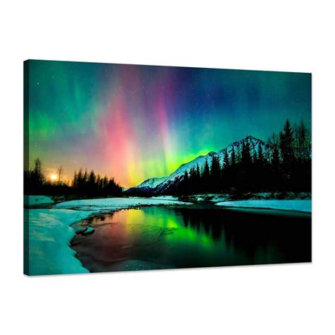 1pcs Aurora Borealis Canvas Wall Art Northern Lights Canvas Print ...