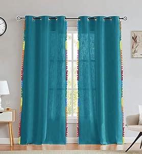 Buy HOMEMONDE 100% Cotton Sheer Curtain with Steel Eyelets - 8 Feet ...