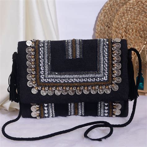 Swisni black banjara boho bag – VRPS Handicrafts