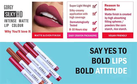 Buy GORGY HD Intense Matte Crayon Lipstick | Moisture Matte Longstay ...