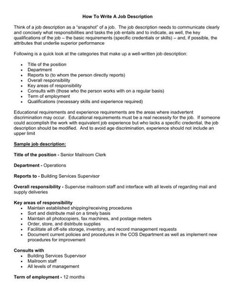 Image result for How to Write a Job Description