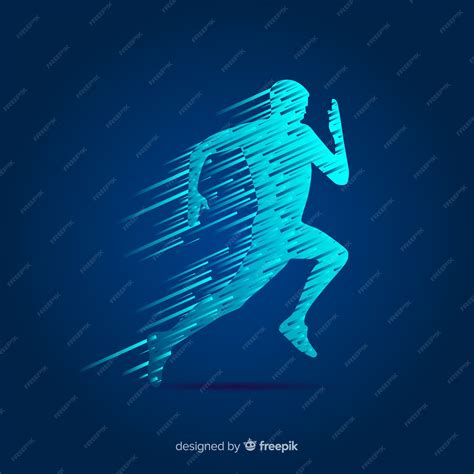 Running concept with abstract shape | Premium Vector