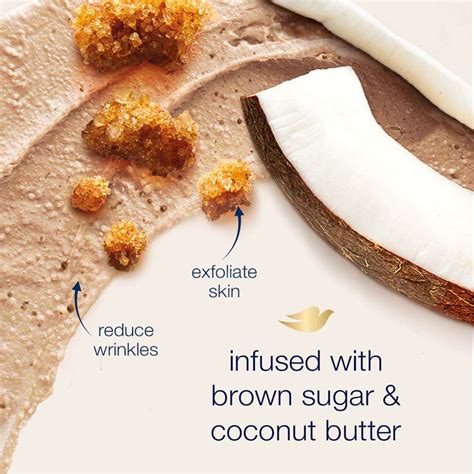 DOVE Exfoliating Body Polish Scrub Brown Sugar & Coconut Butter for Dry ...