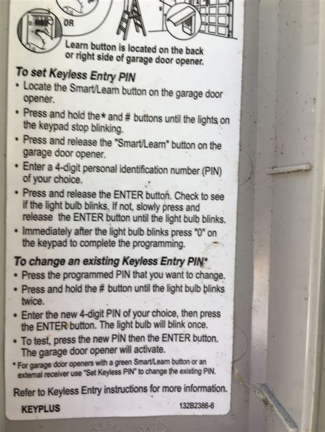 Image result for Lift Master Keypad Programming Instructions