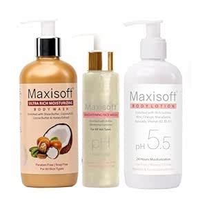 Buy Maxisoft Skin care combo Body Lotion 300 ml, Brightening Face Wash ...