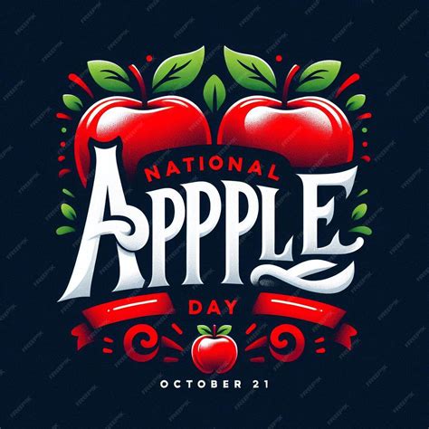 National Apple Day Holiday Concept Background Banner Card and Poster ...